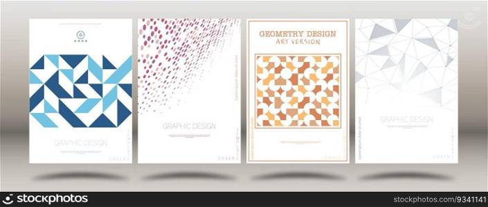 A set of cover, booklet or brochure design templates. The idea of an individual geometric style of interior decoration and creative design. A variant of the corporate corporate identity 