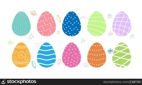 A set of Easter eggs. Colorful colorful eggs for Easter.