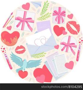A set of elements for valentines day Royalty Free Vector