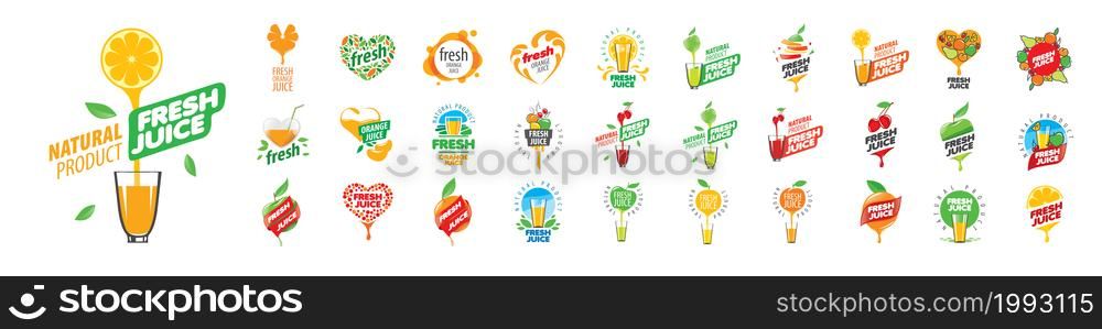 A set of Fresh vector logos on a white background.. A set of Fresh vector logos on a white background