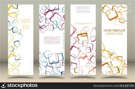 A set of geometric backgrounds. Layout of the cover, poster, banner, poster with squares. A template for interior design, creative design and creative ideas