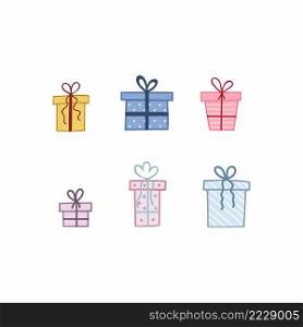 A set of gifts for the new year and Christmas. Vector illustration in Doodle style.