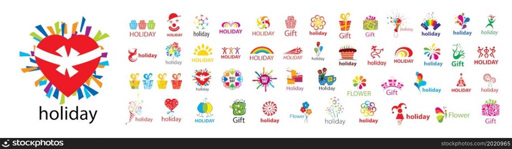 A set of Holiday vector logos on a white background.. A set of Holiday vector logos on a white background