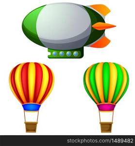 a set of hot air balloons