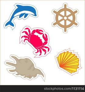 a set of labels for design, marine and ocean