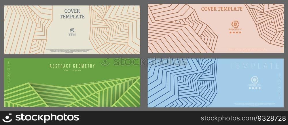 A set of linear creative design templates. The idea of designing a cover, booklet, poster or brochure. Creative idea for the interior, decoration and individual stylistic design