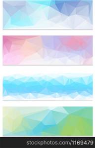 A set of modern banners with geometrical background