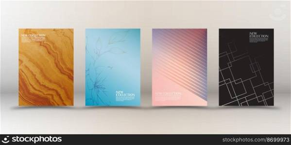 A set of modern unusual designs for covers, banners, posters and creative ideas. Vector layout template for elite and premium design