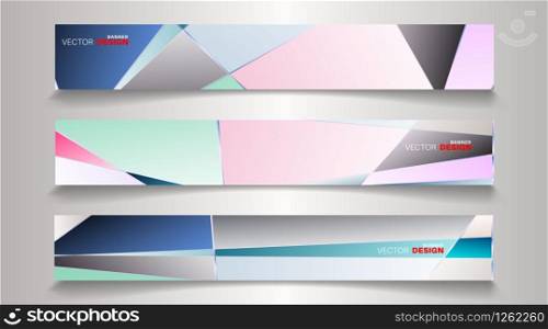 A set of modern vector banners with a rectangular design background