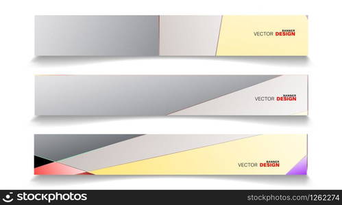 A set of modern vector banners with a rectangular design background