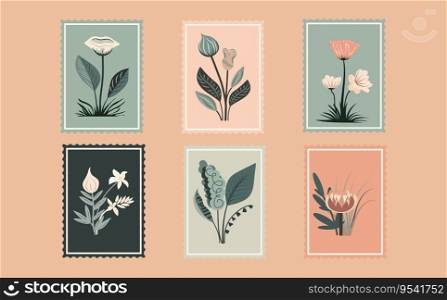 A set of postcards with a variety plants and flowers.