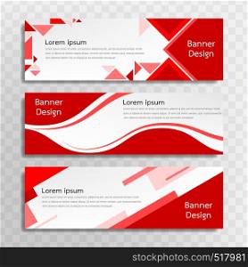 A set of red banner templates designed for the web and various headlines are available in three different designs.