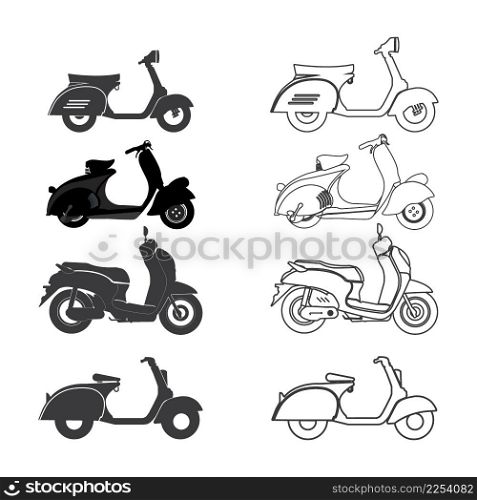 a set of scooter vector icons, illustration logo design.