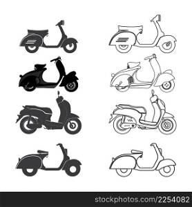 a set of scooter vector icons, illustration logo design.