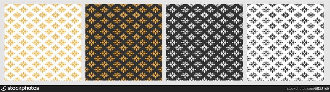 A set of seamless ornaments for texture, textiles, simple backgrounds, decorations and creative ideas. Flat style