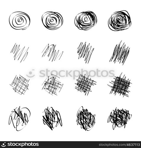 A set of strokes. Vector illustration