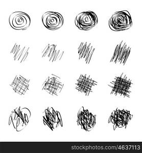 A set of strokes. Vector illustration