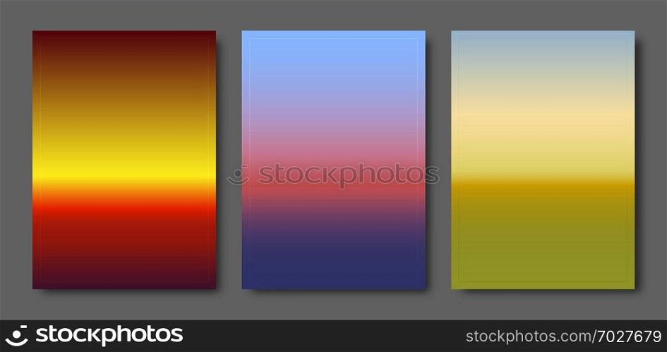 A set of sunset or sunrise gradients. Template for the design 