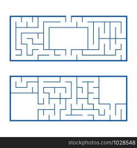 A set of two rectangular labyrinths. An interesting and useful game for preschoolers. Easy puzzle. Simple flat vector illustration isolated on white background. A set of two rectangular labyrinths. An interesting and useful game for preschoolers. Easy puzzle. Simple flat vector illustration isolated on white background.