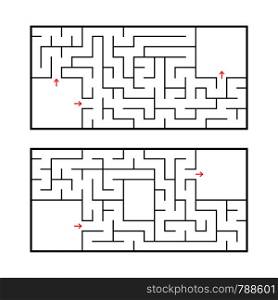 A set of two rectangular labyrinths. Simple flat vector illustration isolated on white background. With a place for your image. A set of two rectangular labyrinths. Simple flat vector illustration isolated on white background. With a place for your image.