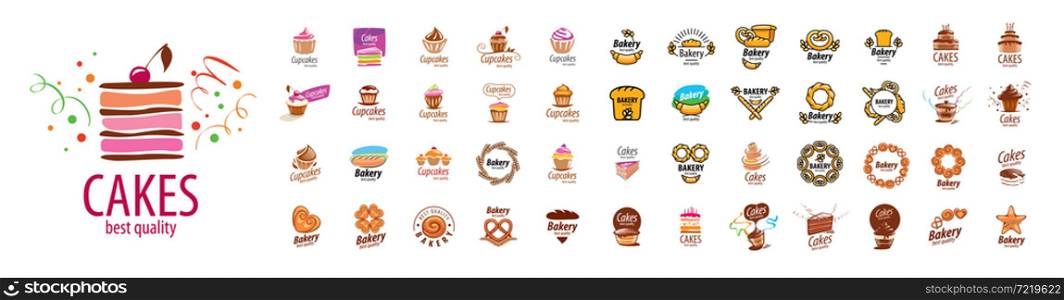 A set of vector Bakery logos on a white background.. A set of vector Bakery logos on a white background
