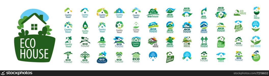 A set of vector Country House logos on a white background.. A set of vector Country House logos on a white background