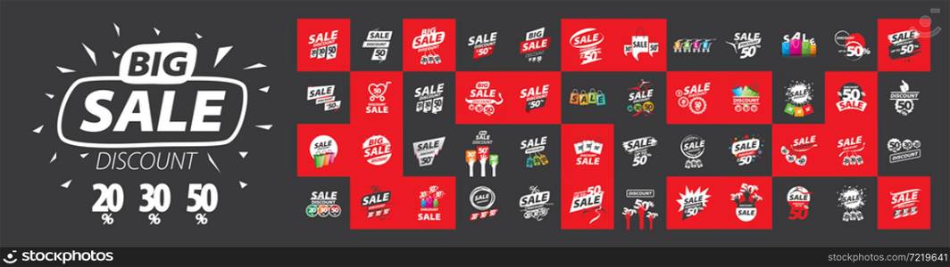 A set of vector icons for sales and discounts.. A set of vector icons for sales and discounts