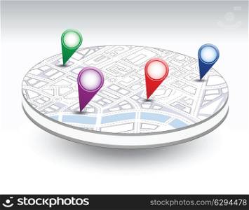 A set of vector icons isometric city map background