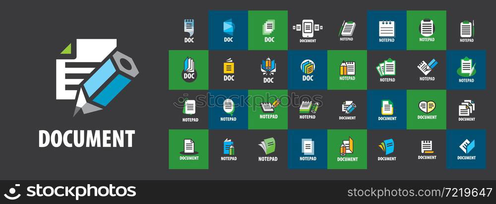 A set of vector icons with the image of a notepad for writing.. A set of vector icons with the image of a notepad for writing