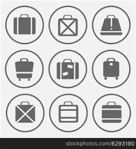 A set of vector images of traffic trunks and bags