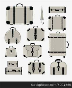 A set of vector images of traffic trunks and bags