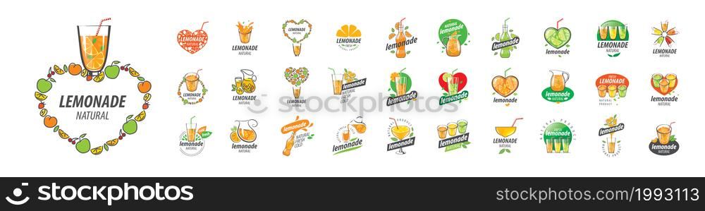 A set of vector Lemonade logos on a white background.. A set of vector Lemonade logos on a white background