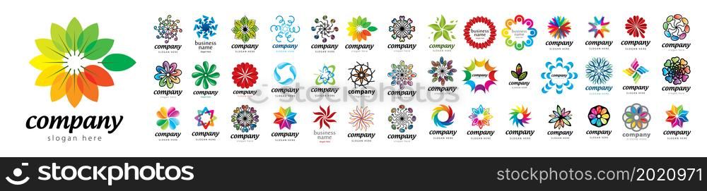 A set of vector logos abstract on a white background.. A set of vector logos abstract on a white background