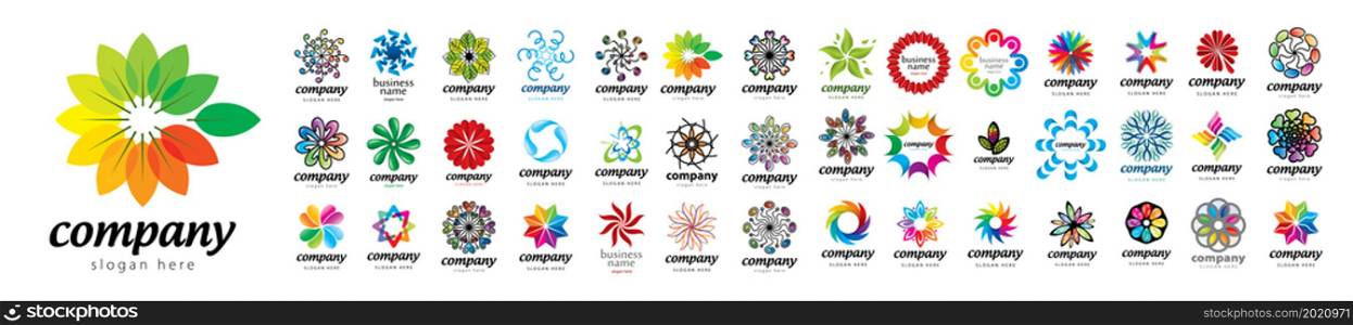 A set of vector logos abstract on a white background.. A set of vector logos abstract on a white background