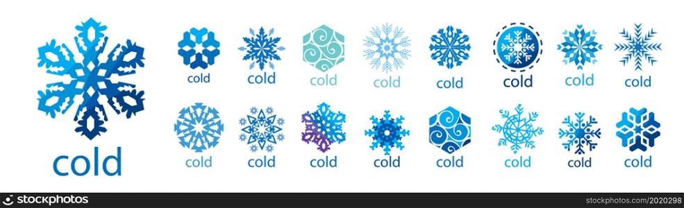 A set of vector logos Cold and Frost on a white background.. A set of vector logos Cold and Frost on a white background