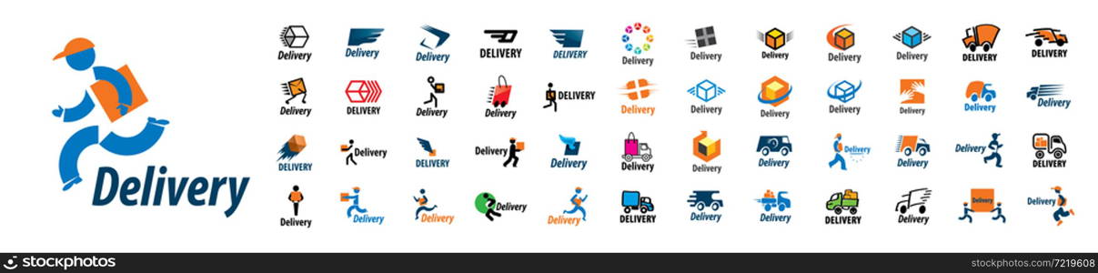 A set of vector logos Delivery on a white background.. A set of vector logos Delivery on a white background
