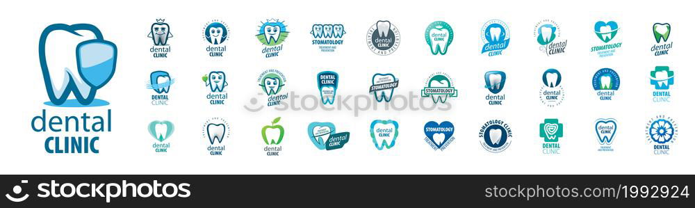 A set of vector logos Dentistry on a white background.. A set of vector logos Dentistry on a white background