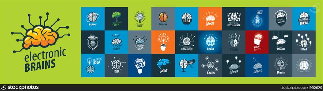A set of vector logos Idea on different colored backgrounds.. A set of vector logos Idea on different colored backgrounds