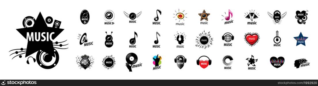 A set of vector logos Music on a white background.. A set of vector logos Music on a white background