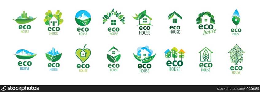 A set of vector logos of eco houses.. A set of vector logos of eco houses