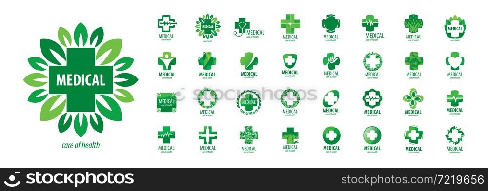 A set of vector logos of medicine on a white background.. A set of vector logos of medicine on a white background