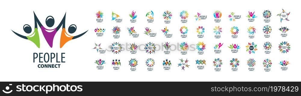 A set of vector logos of People on a white background.. A set of vector logos of People on a white background