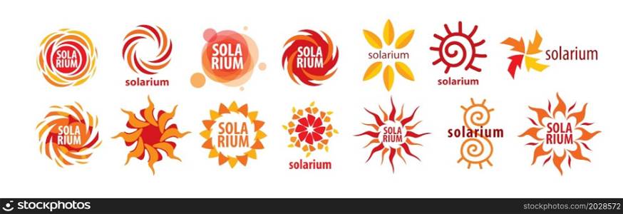 A set of vector logos solarium on a white background.. A set of vector logos solarium on a white background
