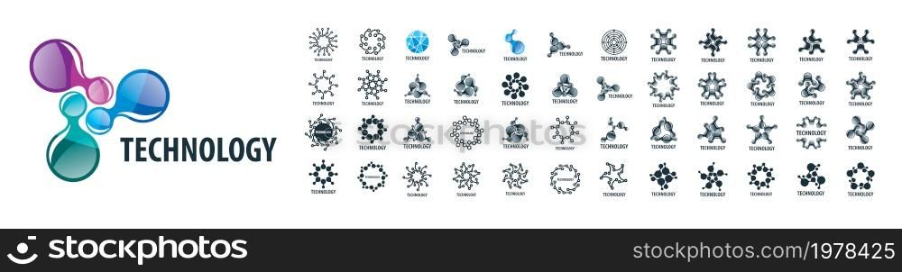 A set of vector logos Technology on a white background.. A set of vector logos Technology on a white background