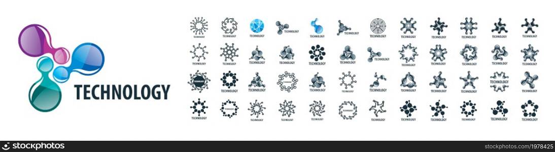 A set of vector logos Technology on a white background.. A set of vector logos Technology on a white background