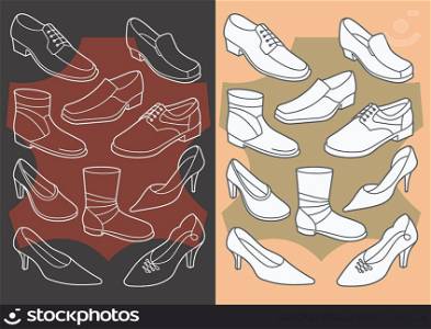 A set of vector shoes.