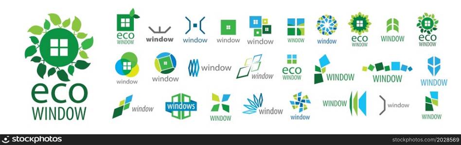 A set of vector window logos on a white background.. A set of vector window logos on a white background