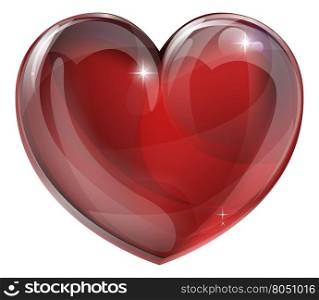 A shiny glossy heart illustration. Classic symbol for love.