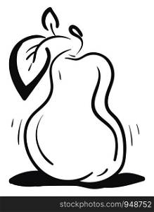 A silhouette vector of a pear in a paper, vector, color drawing or illustration.