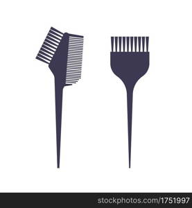 A simple brush for hair coloring. Tools for a hairdressing salon and barbershop, hair care, accessories. Vector illustration isolated on white background.